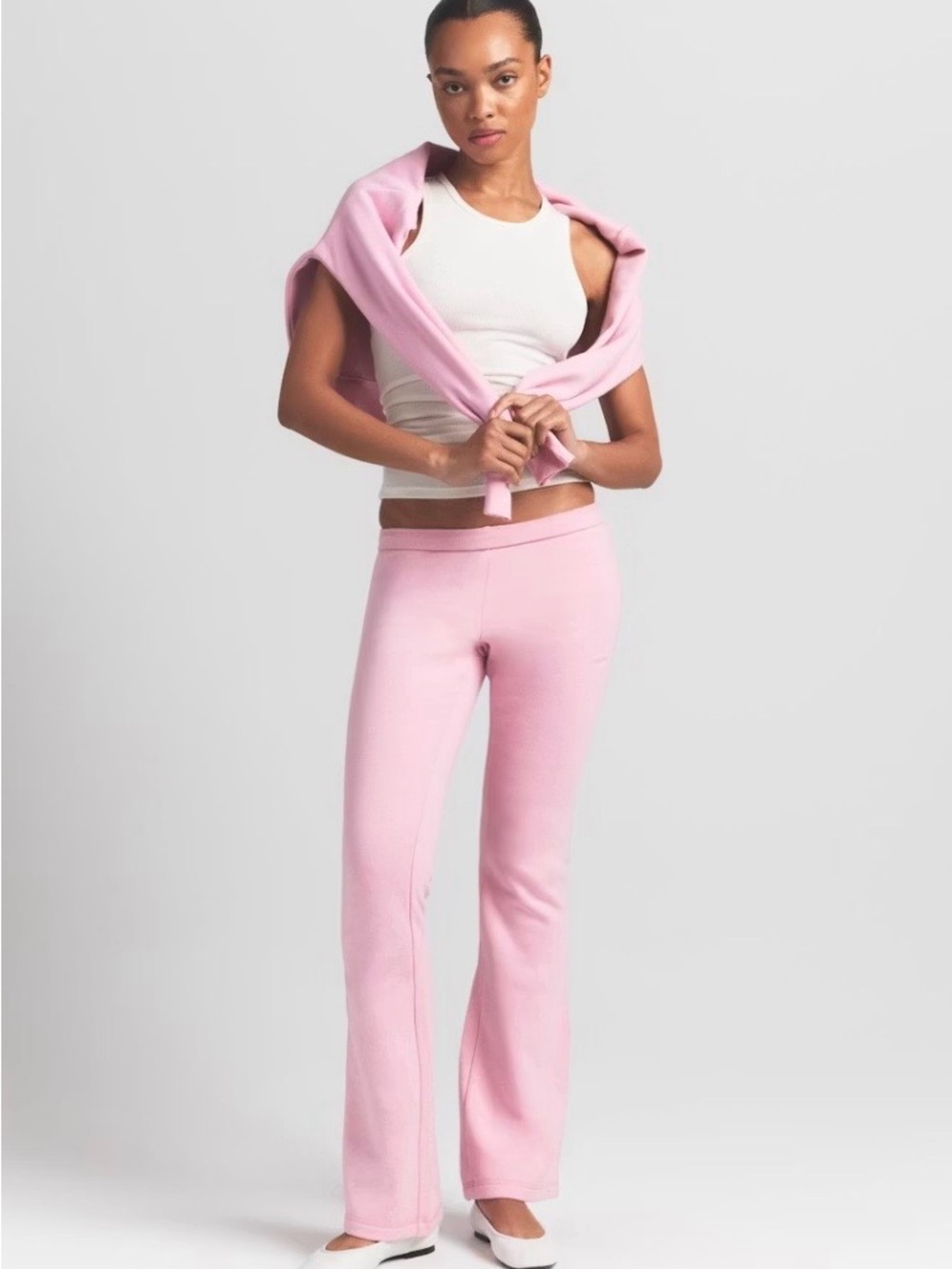 Skims Cotton Fleece Slim Pant in Halite